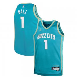 LaMelo Ball Charlotte Hornets Jordan Brand Youth 2023/24 Swingman Replica Jersey – City Edition – Teal