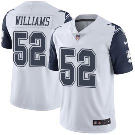 Nike Dallas Cowboys #52 Connor Williams White Mens Stitched NFL Limited Rush Jersey