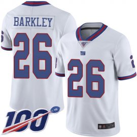 Nike New York Giants #26 Saquon Barkley White Mens Stitched NFL Limited Rush 100th Season Jersey
