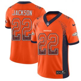 Nike Denver Broncos #22 Kareem Jackson Orange Team Color Mens Stitched NFL Limited Rush Drift Fashion Jersey