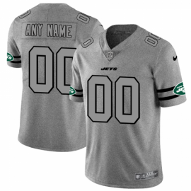 New York Jets Custom Mens Nike Gray Gridiron II Vapor Untouchable Limited NFL Jersey