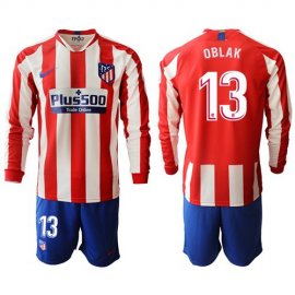 Atletico Madrid #13 Oblak Home Long Sleeves Soccer Club Jersey