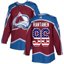 Adidas Colorado Avalanche #96 Mikko Rantanen Burgundy Home Authentic USA Flag Stitched NHL Jersey