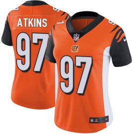 Nike Cincinnati Bengals #97 Geno Atkins Orange Alternate Womens Stitched NFL Vapor Untouchable Limited Jersey