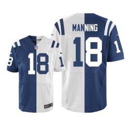Nike Indianapolis Colts #18 Peyton Manning Royal Blue/White Mens Stitched NFL Elite Split Jersey