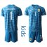 Argentina #1 Caballero Blue Goalkeeper Kid Soccer Country Jersey