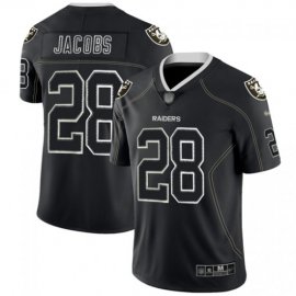 Nike Las Vegas Raiders #28 Josh Jacobs Lights Out Black Mens Stitched NFL Limited Rush Jersey