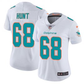 Nike Miami Dolphins #68 Robert Hunt White Womens Stitched NFL Vapor Untouchable Limited Jersey