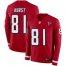 Nike Atlanta Falcons #81 Hayden Hurst Red Team Color Youth Stitched NFL Limited Therma Long Sleeve Jersey