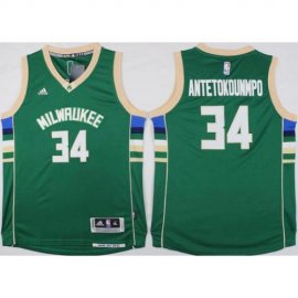 Youth Milwaukee Bucks #34 Giannis Antetokounmpo Green Stitched NBA Jersey