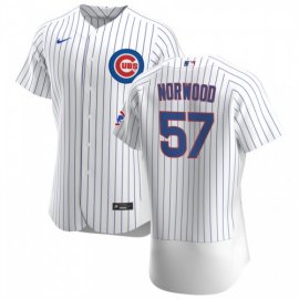 Chicago Cubs #57 James Norwood Mens Nike White Home 2020 Authentic Player Jersey