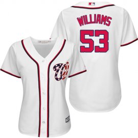 Washington Nationals #53 Austen Williams White Home Womens Stitched MLB Jersey