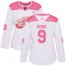 Adidas Detroit Red Wings #9 Gordie Howe White/Pink Authentic Fashion Womens Stitched NHL Jersey