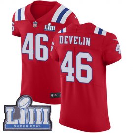 Nike New England Patriots #46 James Develin Red Alternate Super Bowl LIII Bound Mens Stitched NFL Vapor Untouchable Elite Jersey