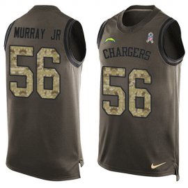 Nike Los Angeles Chargers #56 Kenneth Murray Jr Green Mens Stitched NFL Limited Salute To Service Tank Top Jersey