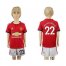 Manchester United #22 Mkhitaryan Home Kid Soccer Club Jersey