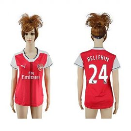 Womens Arsenal #24 Bellerin Home Soccer Club Jersey