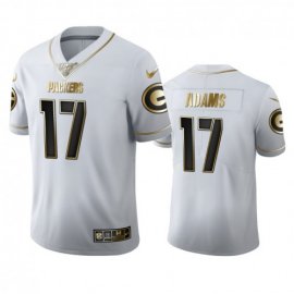 Green Bay Packers #17 Davante Adams Mens Nike White Golden Edition Vapor Limited NFL 100 Jersey