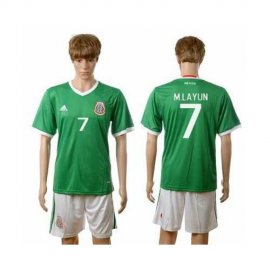 Mexico #7 M.Layun Green Home Soccer Country Jersey