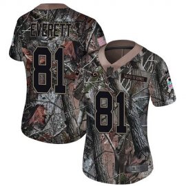 Nike Los Angeles Rams #81 Gerald Everett Camo Womens Stitched NFL Limited Rush Realtree Jersey
