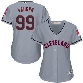 Cleveland Indians #99 Ricky Vaughn Grey Womens Road Stitched MLB Jersey
