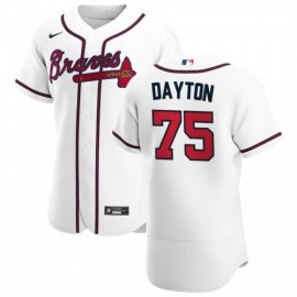 Atlanta Braves #75 Grant Dayton Mens Nike White Home 2020 Authentic Player MLB Jersey