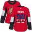 Adidas Ottawa Senators #28 Connor Brown Red Home Authentic USA Flag Womens Stitched NHL Jersey