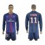 Paris Saint-Germain #11 Di Maria Home Long Sleeves Soccer Club Jersey