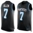 Nike Carolina Panthers #7 Kyle Allen Black Team Color Mens Stitched NFL Limited Tank Top Jersey
