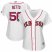 Boston Red Sox #50 Mookie Betts Majestic Womens 2019 London Series Cool Base Player Jersey White