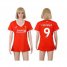 Womens Liverpool #9 Firmino Red Home Soccer Club Jersey
