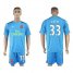 Arsenal #33 Cech Light Blue Goalkeeper Soccer Club Jersey