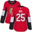 Adidas Ottawa Senators #25 Chris Neil Red Home Authentic Womens Stitched NHL Jersey