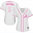 Atlanta Braves #5 Freddie Freeman White/Pink Fashion Womens Stitched MLB Jersey