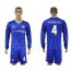 Chelsea #4 Fabregas Home Long Sleeves Soccer Club Jersey