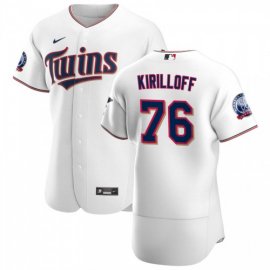 Minnesota Twins #76 Alex Kirilloff Mens Nike White Home 2020 60th Season Authentic Team MLB Jersey