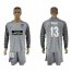 Atletico Madrid #13 Oblak Grey Goalkeeper Long Sleeves Soccer Club Jersey