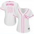 Kansas City Royals #16 Paulo Orlando White/Pink Fashion Womens Stitched MLB Jersey