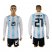 Argentina #21 Dybala Home Long Sleeves Soccer Country Jersey