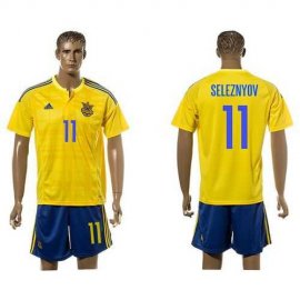 Ukraine #11 Seleznyov Home Soccer Country Jersey