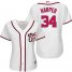 Washington Nationals #34 Bryce Harper White Womens Fashion Stitched MLB Jersey