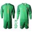 Italy #1 Buffon Green Goalkeeper Long Sleeves Kid Soccer Country Jersey