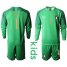 Italy #1 Buffon Green Goalkeeper Long Sleeves Kid Soccer Country Jersey