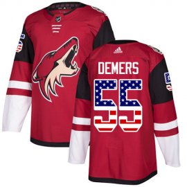 Adidas Arizona Coyotes #55 Jason Demers Maroon Home Authentic USA Flag Stitched NHL Jersey