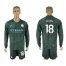 Manchester City #18 Delph Sec Away Long Sleeves Soccer Club Jersey