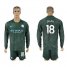 Manchester City #18 Delph Sec Away Long Sleeves Soccer Club Jersey
