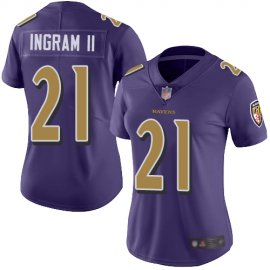 Nike Baltimore Ravens #21 Mark Ingram II Purple Womens Stitched NFL Limited Rush Jersey
