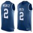 Indianapolis Colts #2 Carson Wentz Royal Blue Team Color Mens Stitched NFL Limited Tank Top Jersey