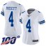 Nike Dallas Cowboys #4 Dak Prescott White Womens Stitched NFL 100th Season Vapor Limited Jersey