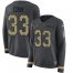Nike Minnesota Vikings #33 Dalvin Cook Anthracite Salute to Service Womens Stitched NFL Limited Therma Long Sleeve Jersey